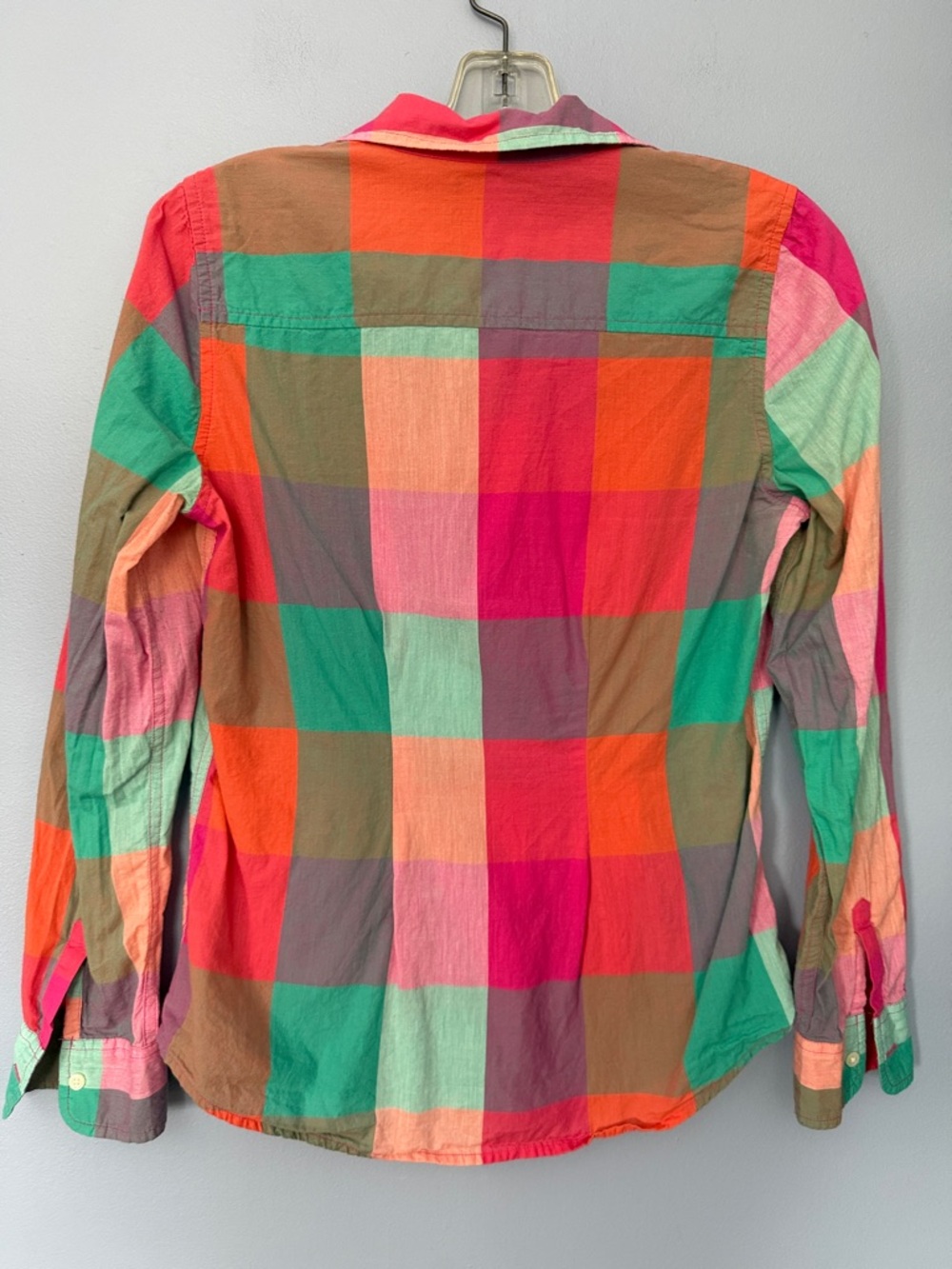 Gap Multicolor Plaid Button Down Shirt Size Small Lightweight Boyfriend Fit - Picture 6 of 9